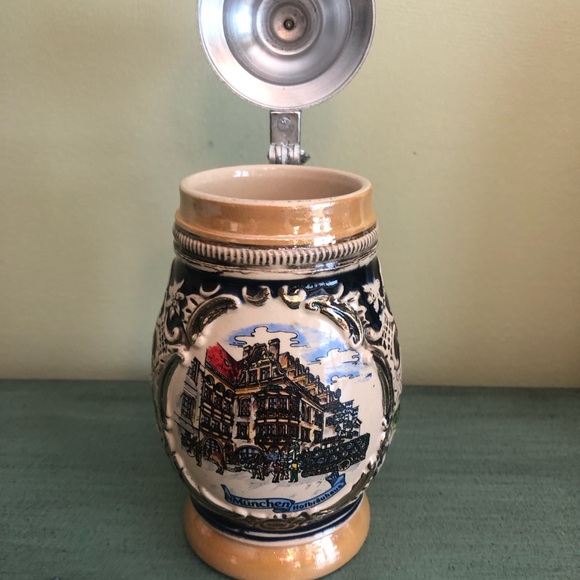 Handarbeit lidded stein made in Germany vintage - Picture 2 of 3